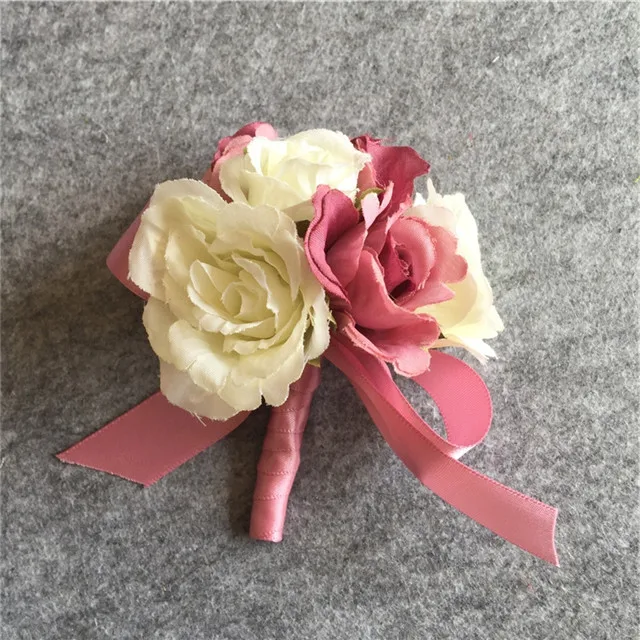 WeddingBobDIY бутоньерка Goom бутоньерка с пуговицами свадебная бутоньерка на запястье ручной цветок свадебный цветок мужской костюм вечерние украшения - Цвет: 9 boutonniere