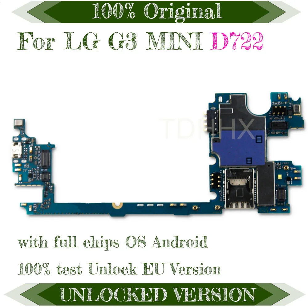Разблокированная оригинальная материнская плата для LG G3 MINI D722, поддержка 4G, материнская плата для ОС Android, материнская плата с полным чипом