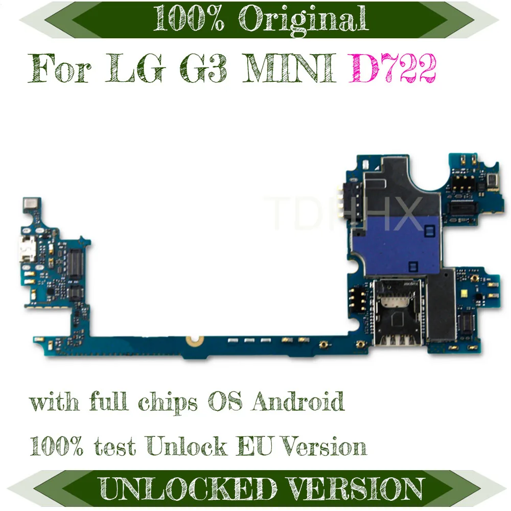 100% разблокированная оригинальная материнская плата для LG G3 MINI D722 4G поддержка