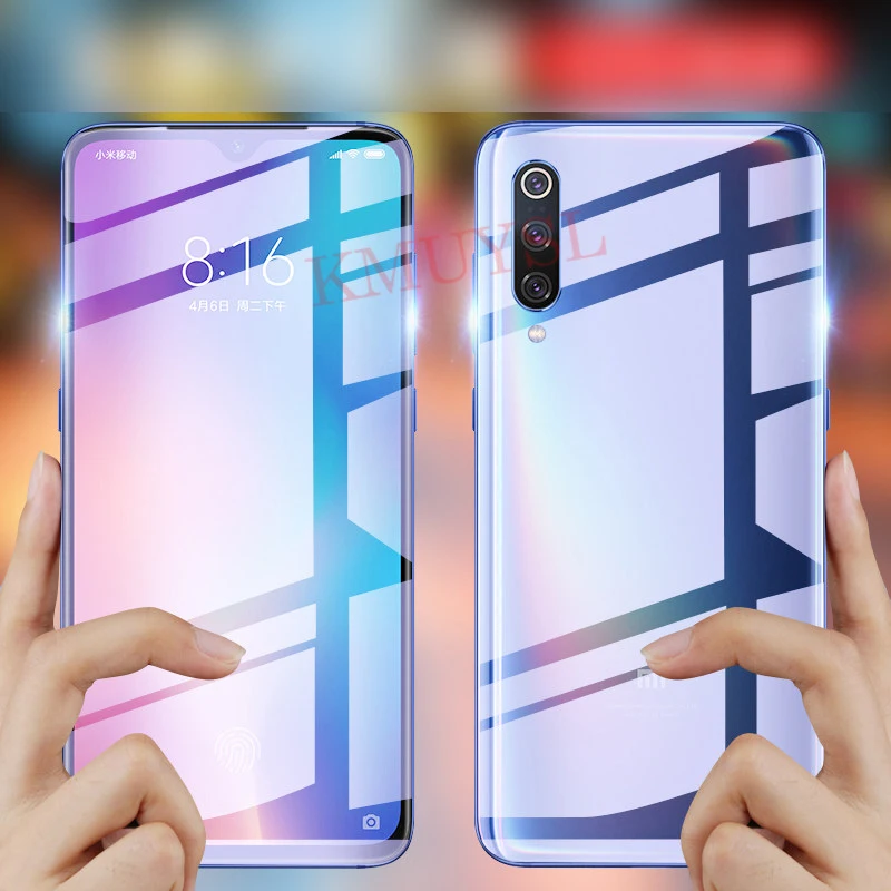 9D Full Cover Film For Xiaomi Mi 9 Screen Protector Hydrogel Front Film + Back Film + Camera Lens Glass For Xiaomi Mi9 Mi 9 Film