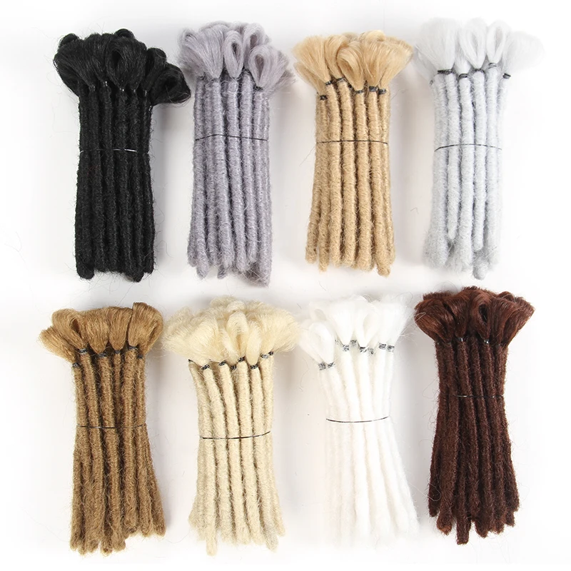 

SAMBRAID Dreadlocks Hair Extensions Crochet Braids Black 15CM Hair Hip-Hop Style Handmade Dreads Synthetic Braiding Hair