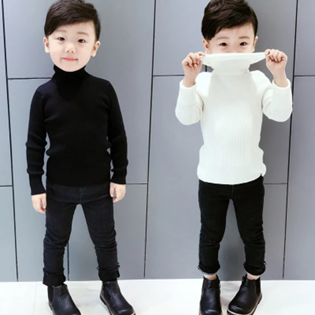 Baby Boy Sweaters Turtleneck Sweaters and Pullovers Kids Thicken