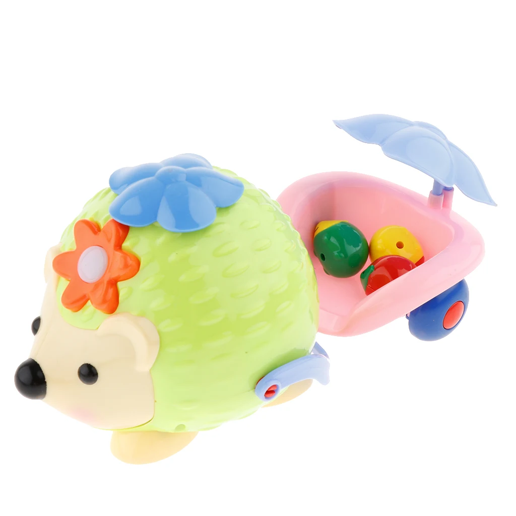 Electric Hedgehog Laying Eggs with Flashing Light & Music Toys Car Baby Early Educational Game Gift bumps change directions