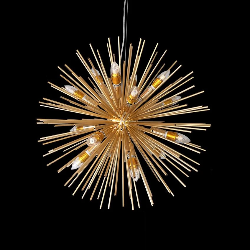 

A1 Golden 12 retro personalit dandelion metal ornaments designer stainless process spherical geometry Pendant Lights FG537