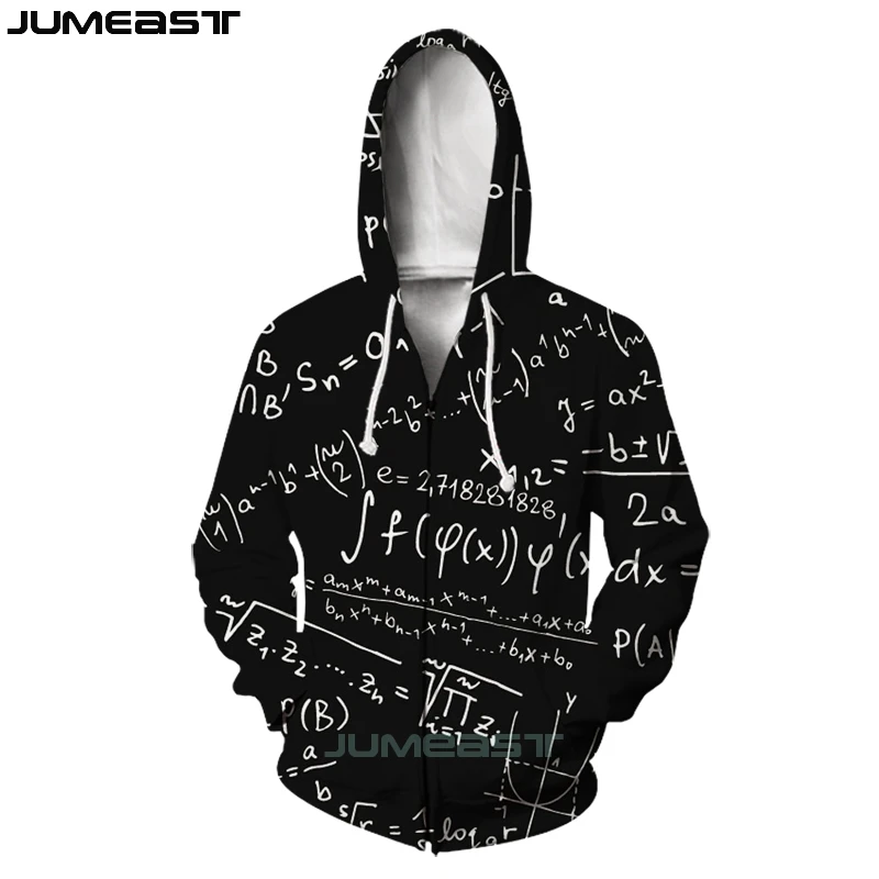 Толстовка на молнии Jumeast с 3D принтом геометрическим узором длинными рукавами для