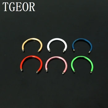 

Hot wholesale body jewelry parts 60pcs 1.2*10mm mixed 6 colors stainless steel piercing horseshoe shaft free shipping