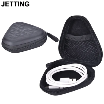 

JETTING 1PC Zipper Coin Purse Triangle Shape Headphones Box Earphone Earbuds Hard Case Trinketry Storage Carrying Pouch Bag