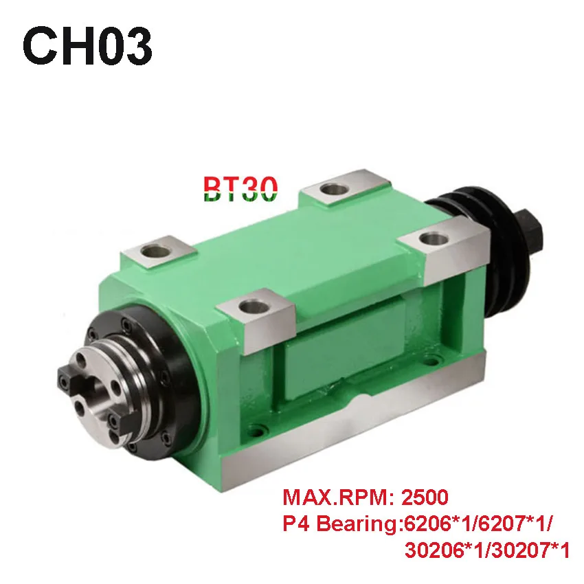 Новое поступление CH03 BT30 шпинделя с коническим отверстием производства патрон 1.5KW Мощность головка Мощность блок шпиндель для станка Макс. об/мин 2500 об/мин для фрезерного станка
