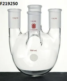 

F219250 Flask, Round bottom,4-neck,Vertical, Capacity:250ml, Center joint:19/22, Side Joint:14/20, Front Joint:14/20