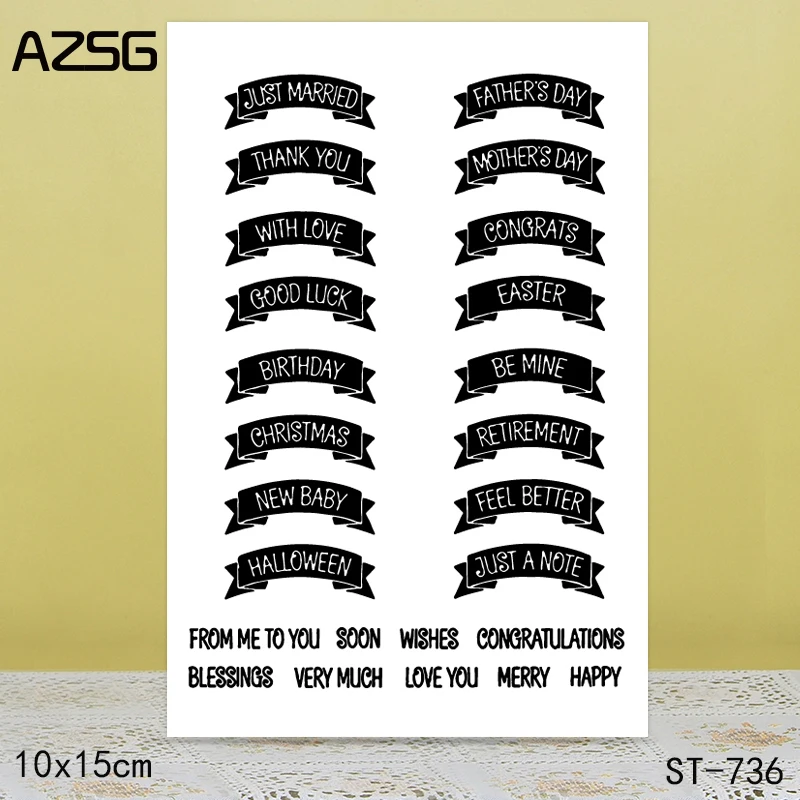 

AZSG Various Blessings Honorific Clear Stamps/Seals For DIY Scrapbooking/Card Making/Album Decorative Silicone Stamp Craft
