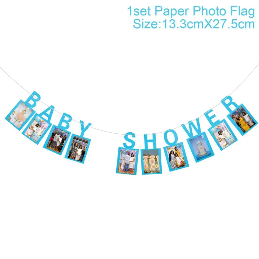 QIFU 2 м с днем рождения баннер бумажные гирлянды Свадебный экран Декор на день рождения принадлежности на 1 день рождения первый день рождения для мальчиков Вечерние - Цвет: Baby shower 1