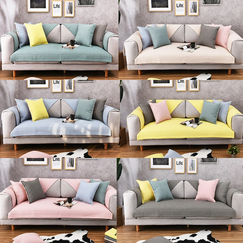 6 цветов, геометрический узор, хлопок, подушка для дивана, четыре сезона, полотенце для дивана, спинка, полотенце, чистый цвет, секционная наволочка для дивана, наволочки