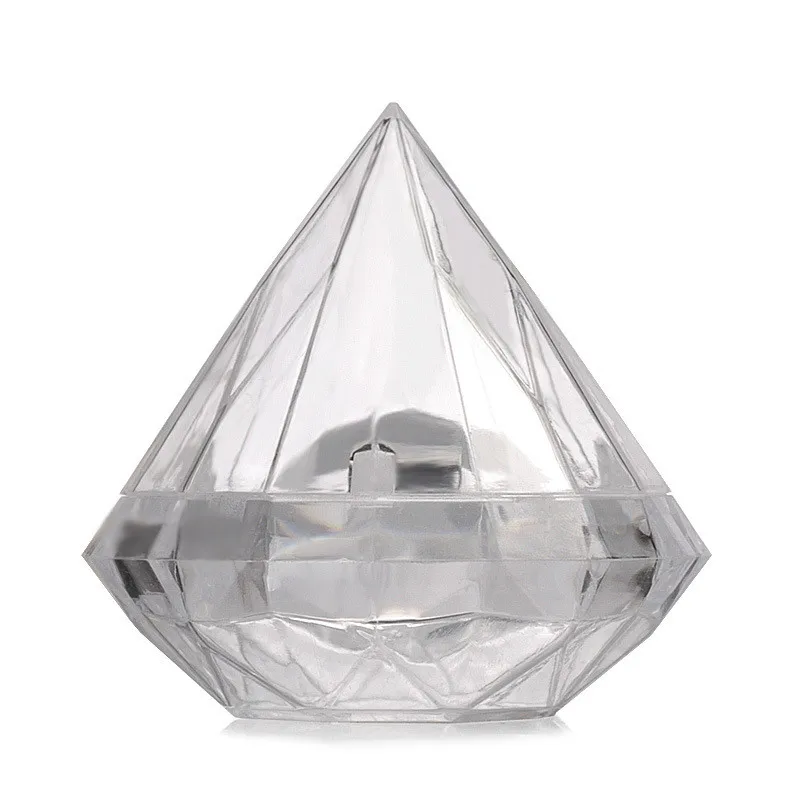 

48pcs/lot Transparent Plastic Diamond shape Candy Box Clear Wedding Favor Boxes Candy Holders Wedding Gifts Givea Boda