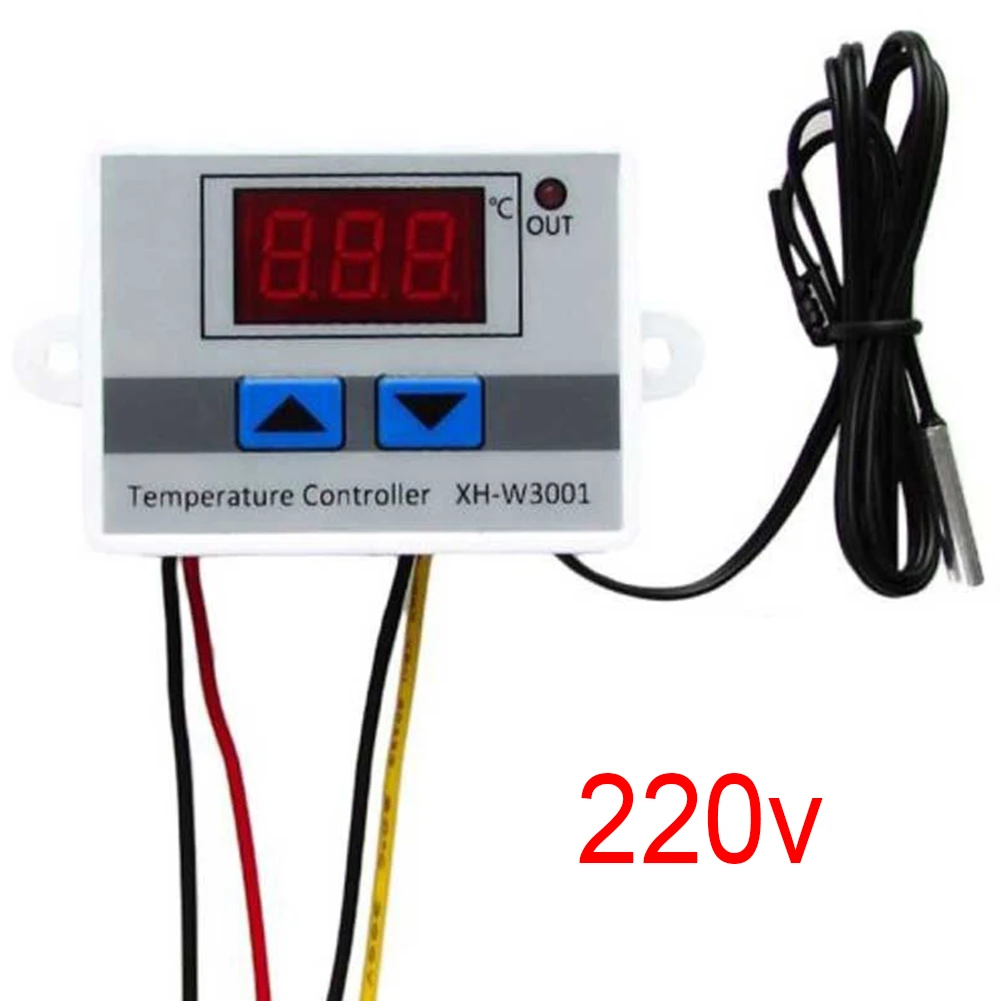 XH-W3001 10A Digital Temperature Controller 12V/24V/220V Quality thermal regulator Thermocouple thermostat with LCD Display - Цвет: 220V