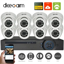 Deecam 8CH 1.0MP 720P CCTV System AHD Outdoor Dome Security Camera 1200 TVL Home Camera Kit Video Surveillance System 8ch Kits