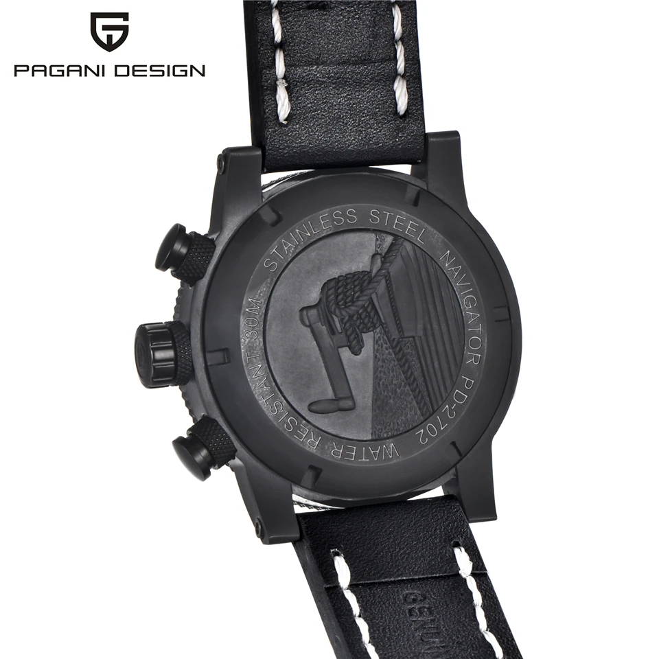  Relogio Masculino PAGANI DESIGN Men's Luxury Brand Black Military Watch Waterproof Chronograph Stop