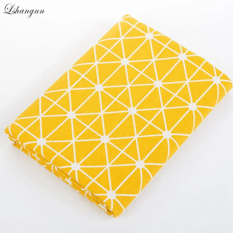 

NEW 50*150cm Geometric Diamond Pattern Cotton Linen Bedding handmade fabrics DIY handmade Home Decor Linen Fabric