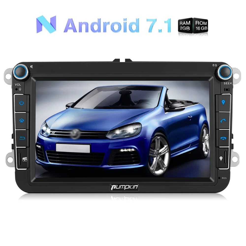 Top Pumpkin 2 Din 8" Android 7.1 Car Radio No DVD Player GPS Navigation 2G RAM Car Stereo Audio For Volkswagen/VW/Skoda/Golf/Seat 0