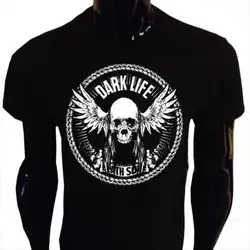 Темно-Жизнь футболка Для мужчин s S-5XL Байкер Райдер гранж череп смерть души D01 Прохладный Повседневное гордость футболка Для мужчин унисекс