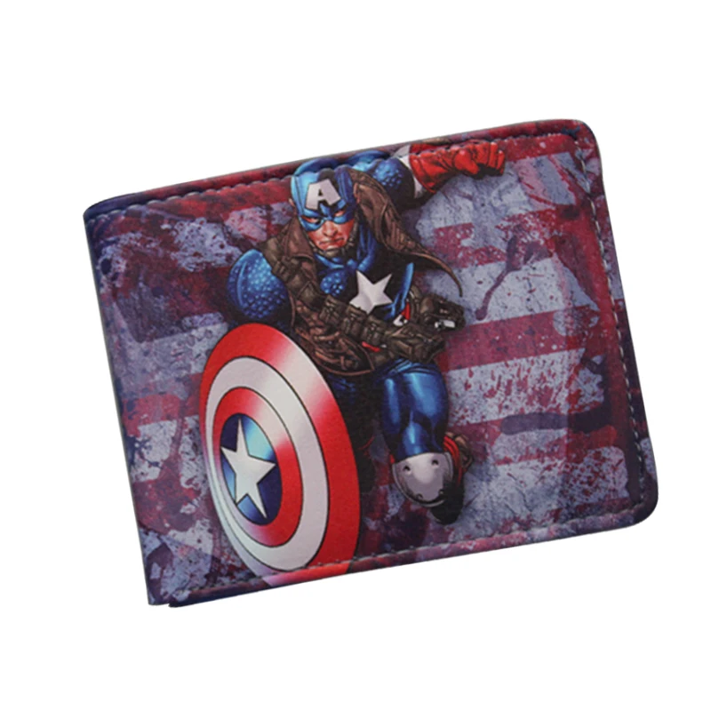 CAPTAIN AMERICA SERIES Comics Wallet Vallet The Avengers Super Hero CAPTAIN AMERICA Wallet Student Men Purse Cool Cartoon Wallet