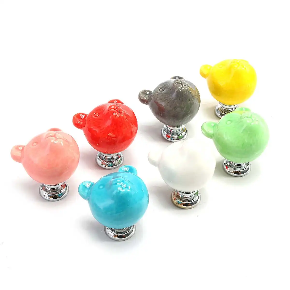 

Cartoon Animal Ceramic Door Handles 7Pcs/Set Furniture Knobs Drawer Cabinet Door Cupboard Pulls Handles Hardware Home Decor