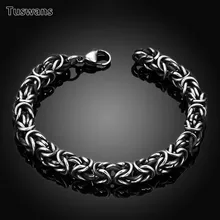 Серебряный цвет витой мужские браслеты 316L нержавеющая сталь браслет ручной цепи мужской аксессуар хип хоп вечерние рок ювелирные изделия