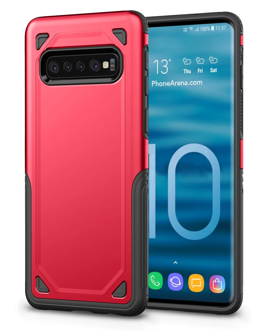 IQD чехол для samsung Galaxy S10e S10 S9 S8 Plus Note 9 8 чехол тонкий Гибридный ТПУ противоударный резиновый защитный чехол для телефона - Цвет: Red