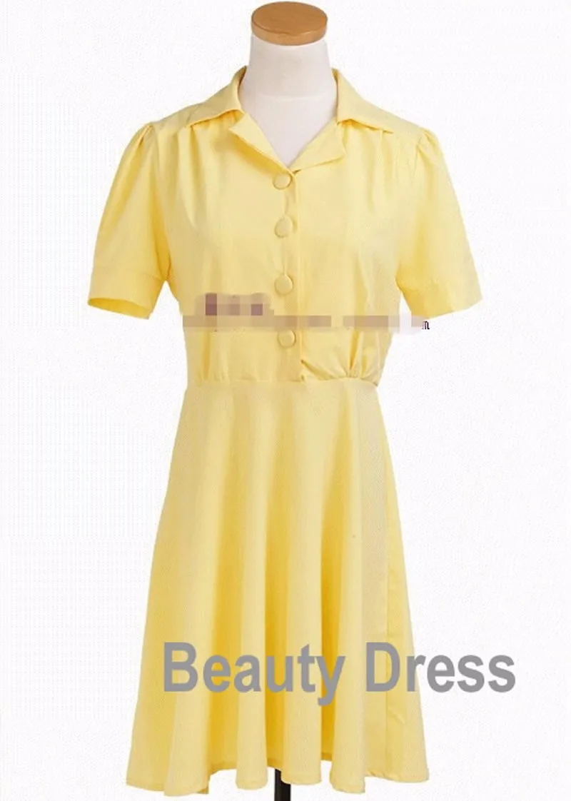 Новое желтое однотонное шифоновое платье принцессы Кейт Миддлтон модное плиссированное платье с коротким рукавом на пуговицах 5080
