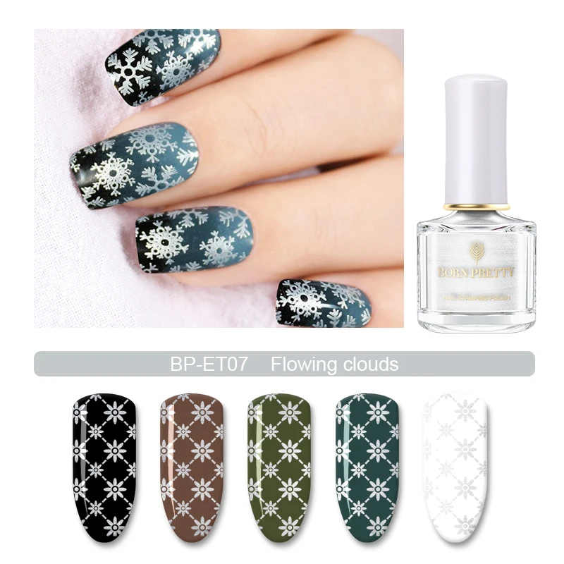 

6ml BORN PRETTY Earth Tone Series Nail Stamping Polish Image Printing Lacquer Brown Yellow Blue Manicure Art Stamp Varnish