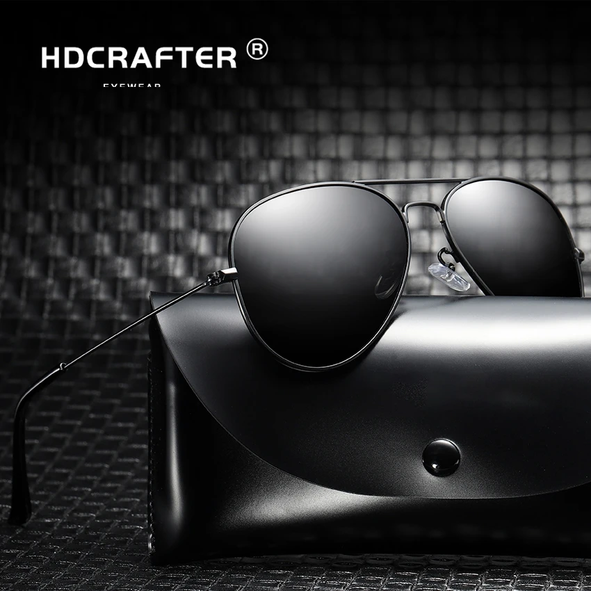 

HDCRAFTER pilot sunglasses men polarized uv400 high quality retro vintage men sunglasses polarized driving sunglasses for male