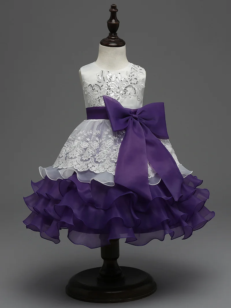 

Fashion Girl Communion Prom Princess Pageant Flower Tutu Dress Sequins Formal Ball Gown Party Wedding Bridesmaid Tulle Gown Bow