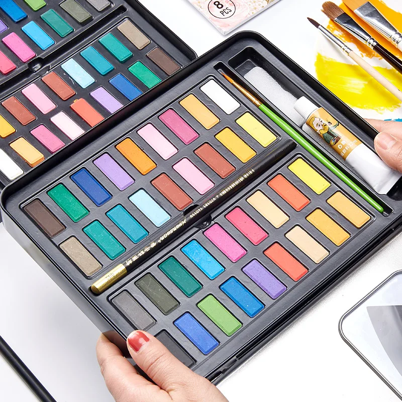 

36 Colors Watercolor Paint Set Solid Pigment Watercolor Painting Acuarelas Profesionales Pigment Non-toxic Art Painting Supplies