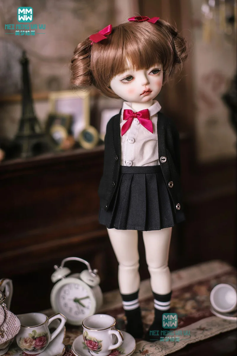 

BJD doll clothes fits 27cm-30cm 1/6 BJD doll fashion student set cardigan shirt Short skirt