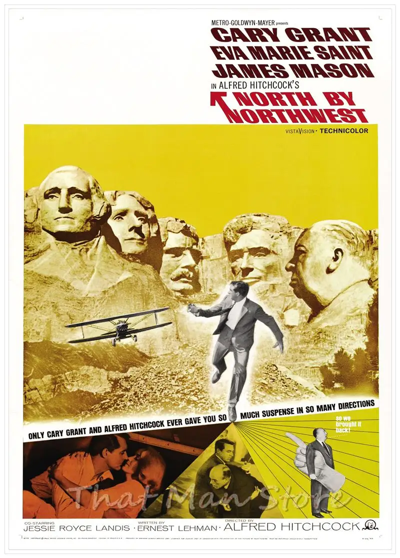 Psycho Notorious North by Northwest Hitchcock украшение для дома белая крафт-бумага фильм плакат рисунок наклейки на стену