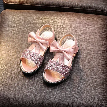 

Kids Baby Girl Soft Sole Shoes Anti-slip Sequins Design Sandals Prewalkers First Walkers Walking Shoe
