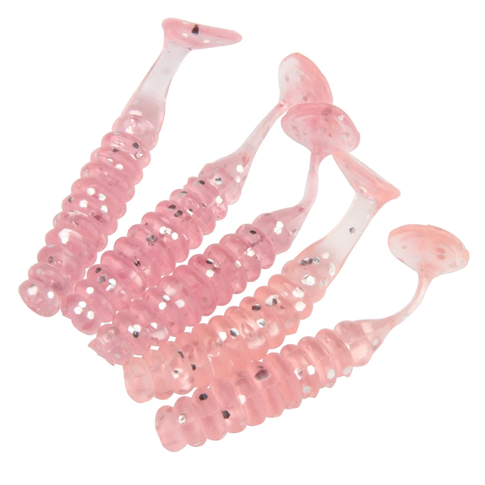 Full Swimming Fish Bait Fishing Lures Saltwater Freshwater 20pcs 10 Colors T-Tail Soft Lures Fishing Worms Accessories  (10)