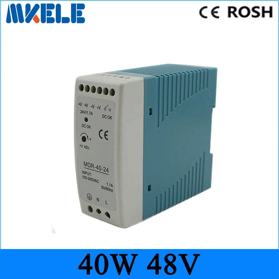 

Low cost din rail power supply Miniature single output small volume 48v 0.83a 40w MDR-40-48 switching power supply