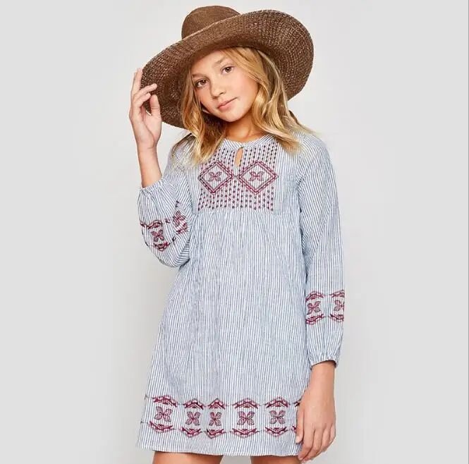 Juniors long sleeve denim dress toddler