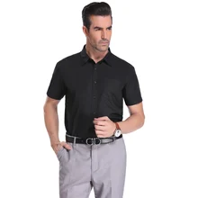 IClosam Классическая Черная Мужская Рубашка Формальная хлопковая рубашка Летняя мужская одежда с короткими рукавами для офиса Рабочая одежда