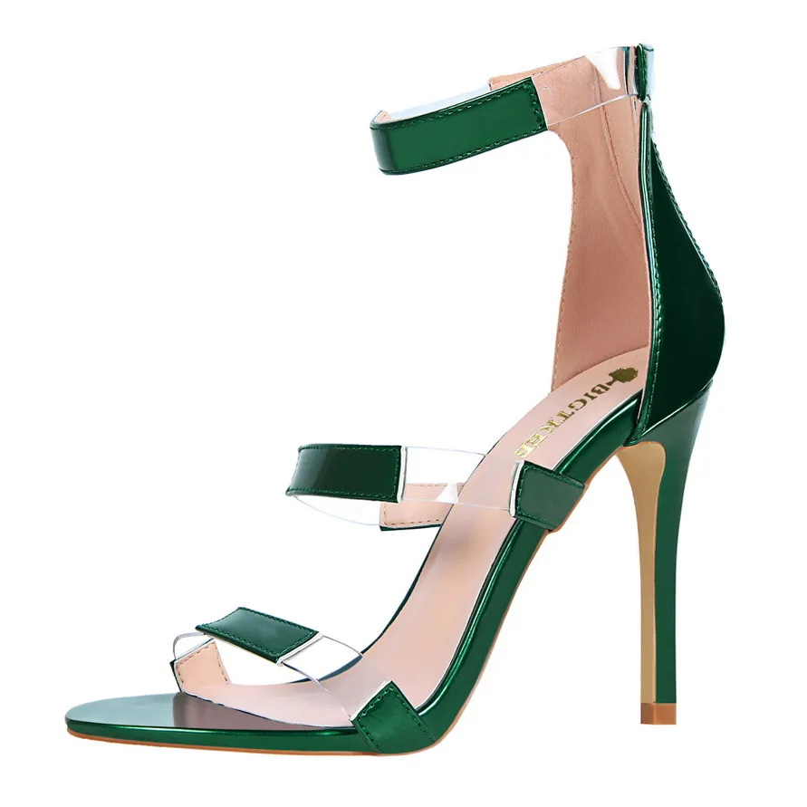 

fashion 10CM Thin High heels women sandals Fine with High heel Sexy Nightclub Hollow Word Band Women's shoes BIGTREE