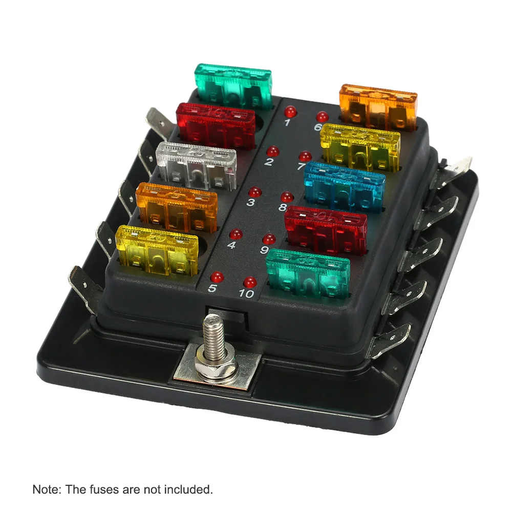 10 Way Blade Fuse Box Holder with LED Warning Light Kit for Car Boat Marine Trike 12V 24V-in Fuses from Automobiles & Motorcycles on Aliexpress.com ...
