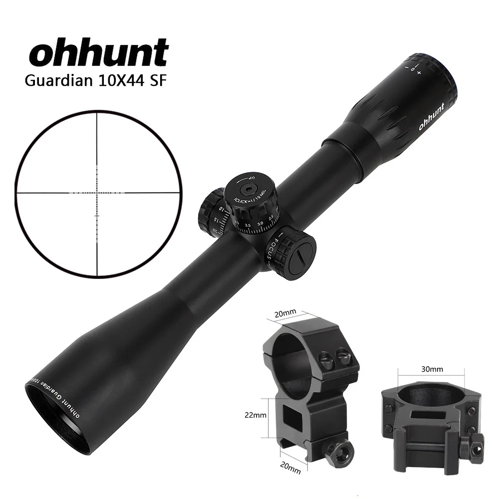 Ohhunt Guardian 10X44 SF охотничий оптический прицел проволока сетка боковая параллакса стрельба прицел для тактической винтовки - Цвет: 30mm-Picatinny-SGK