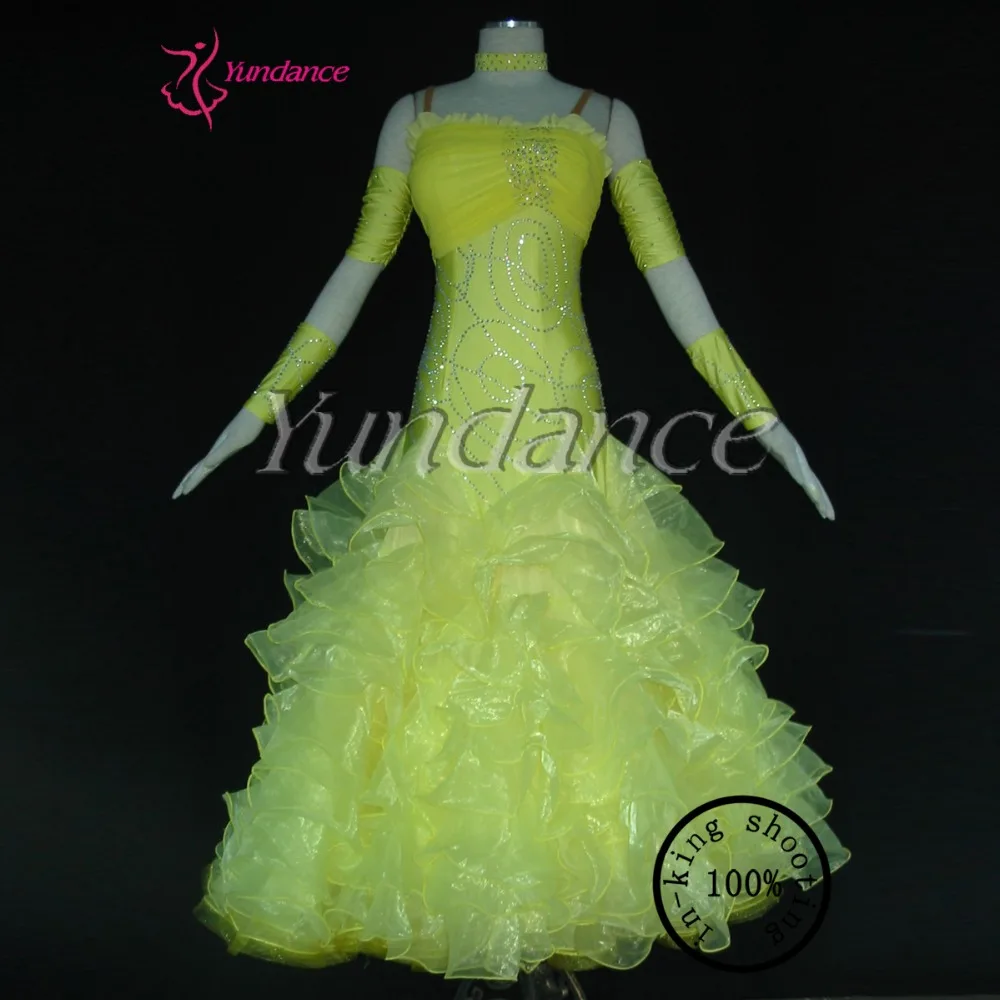 

New Girl Adults Fluorescent Green Puffy Ballroom Standard Dresses B-1123
