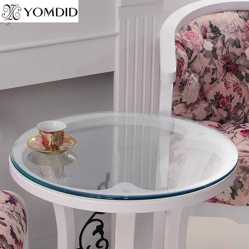 Transparency PVC Round Tablecloth Soft Glass Table cloth Waterproof Oilproof Home Kitchen Dining Room Placemat Pad Dia 60-110cm