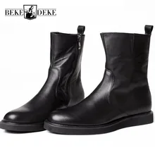 Высококачественные мужские зимние ботинки брендовые римские из натуральной кожи мотоциклетные ботинки для верховой езды Мужская обувь британская повседневная обувь