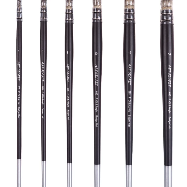 ArtSecret High Grade 1PC 685R Badger Hair Natural Wooden Rod Handle Oil and Acrylic Painting Art-Paint Brush For Drawing 2
