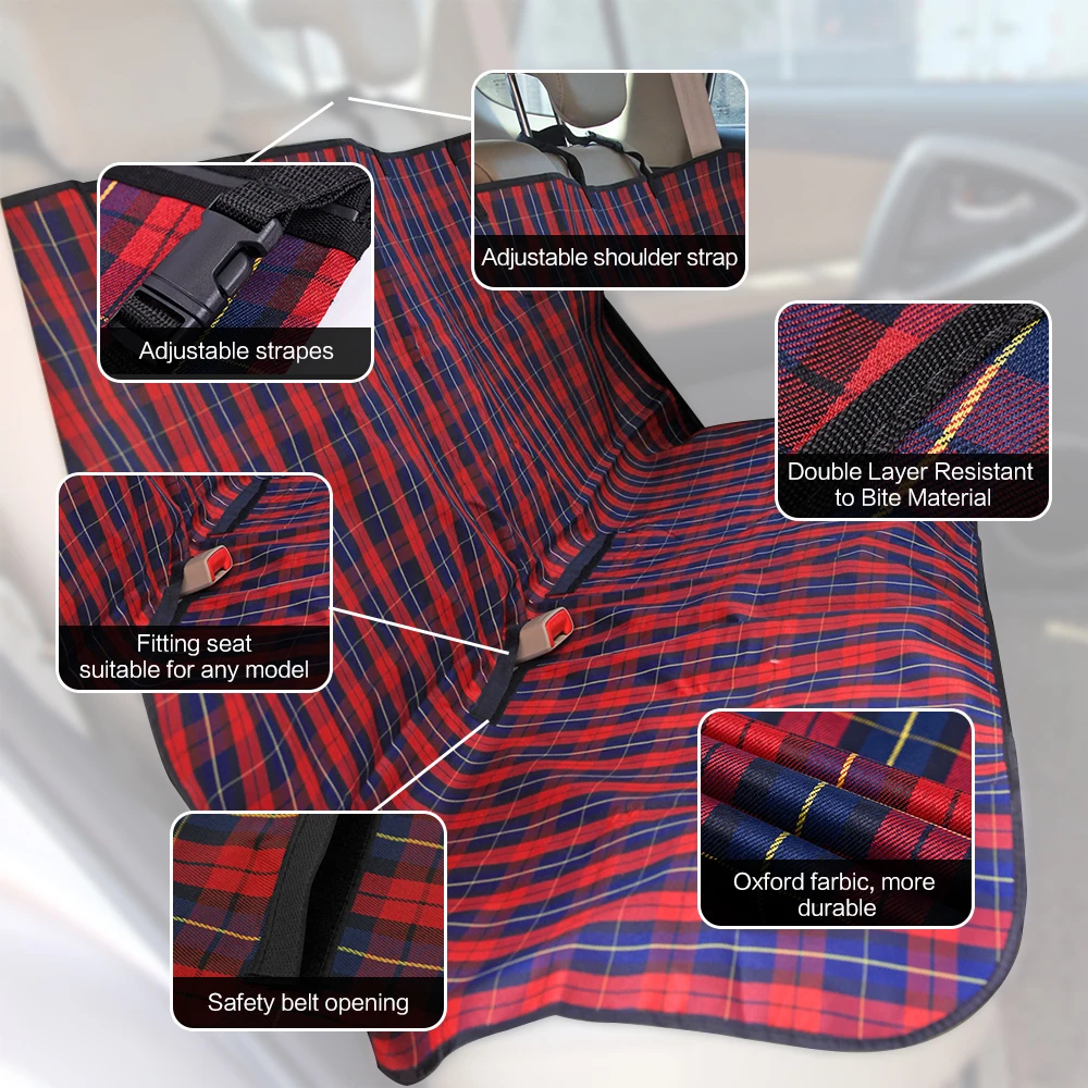 Pet Dog Car Seat Cover Durable Dog Cat Car Hammock Oxford Collapsible Cushion Protector for Travel Back Guard Seat Fence