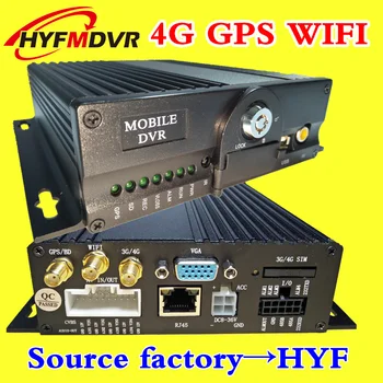

4 way 4G MDVR coaxial on-board video recorder GPS mobile dvr remote positioning WiFi vehicle monitoring host direct sales