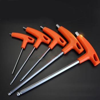 

1pc High Quality 2-6MM Chromium-vanadium Steel T type wrench repairing hand CR-V hexkey with falt head wrench Set