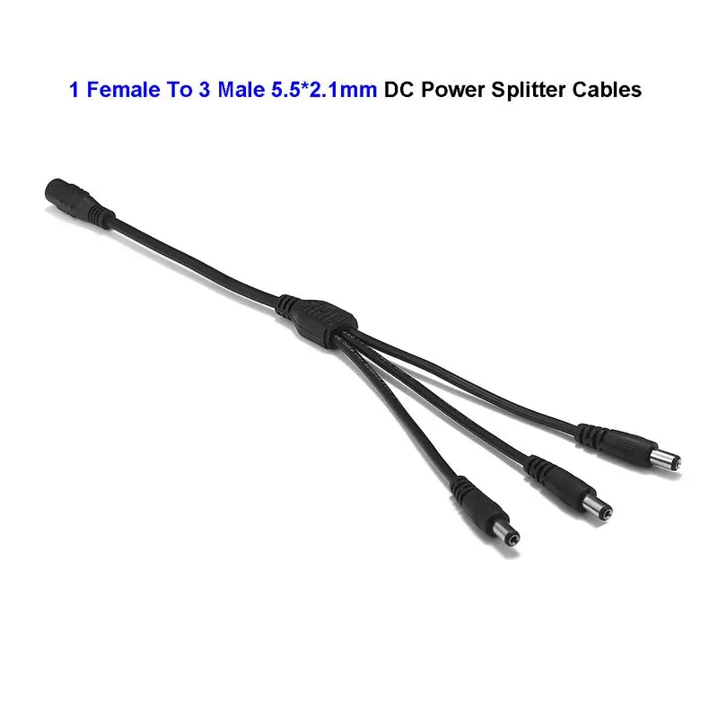 100pcs DC 1 To 3 Way Power Splitter Cable Female Male Jack Plug Wire For Security CCTV Camera LED Lighting | Обустройство дома